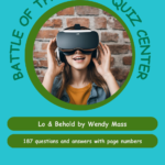 A girl wearing virtual reality glasses and holding onto a game controller.