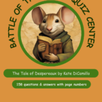 A book cover with a mouse reading