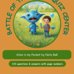 A book cover with an alien and a boy.
